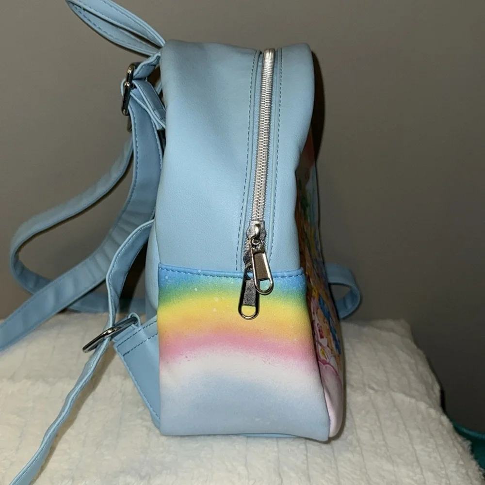 Loungefly faux leather whimsical Care Bears mini backpack purse